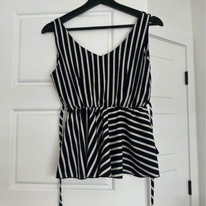 2-way Striped Peplum Top